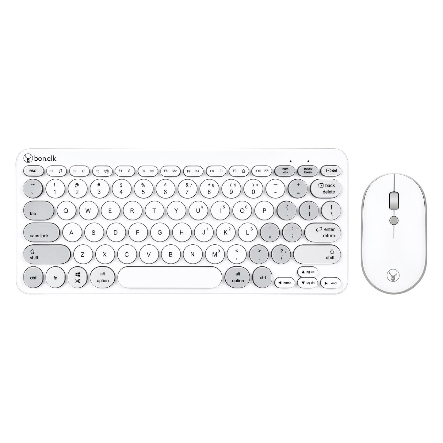 Bonelk KM-383 Wireless Compact Keyboard and Mouse Combo (White)