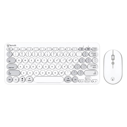 Bonelk KM-383 Wireless Compact Keyboard and Mouse Combo (White)