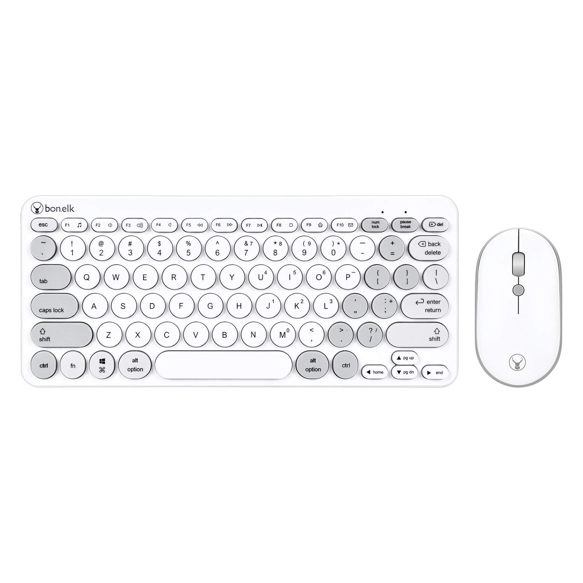 Bonelk KM-383 Wireless Compact Keyboard and Mouse Combo (White)