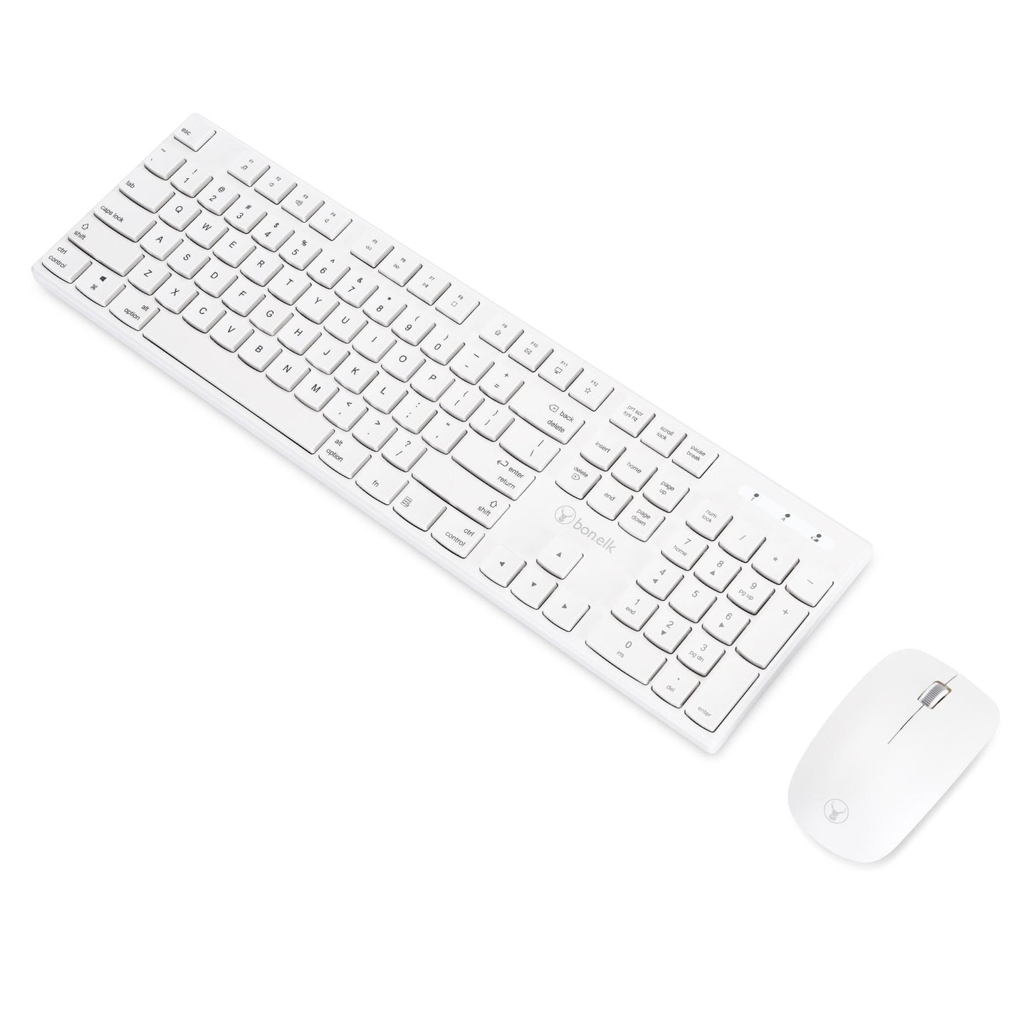 Bonelk KM-314 Slim Wireless Keyboard and Mouse Combo (White)