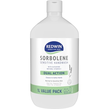 Redwin Sorbolene Sensitive Handwash Dual Action Value Pack 1L