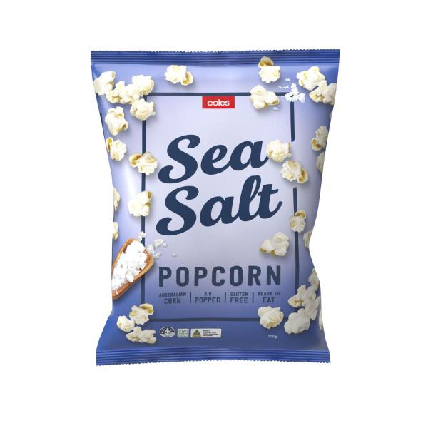 COLES SEA SALT POPCORN 100G