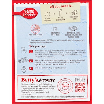 Betty Crocker Chocolate Cupcake Mix 370g