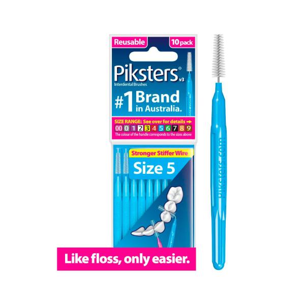 PIKSTER INTERDENTAL BRUSHES LARGE SIZE 5 10PK
