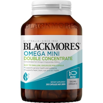 Blackmores Omega Mini Double Concentrate Capsules 200 pack