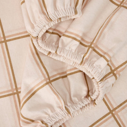 Flannelette Cotton Check Sheet Set - Queen Bed, Pink