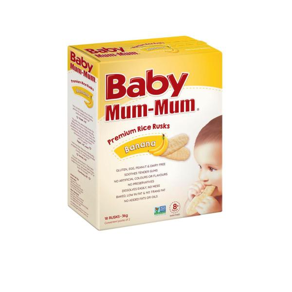 BABY MUM-MUM PREMIUM RICE RUSKS:BANANA:.:36 GRAM