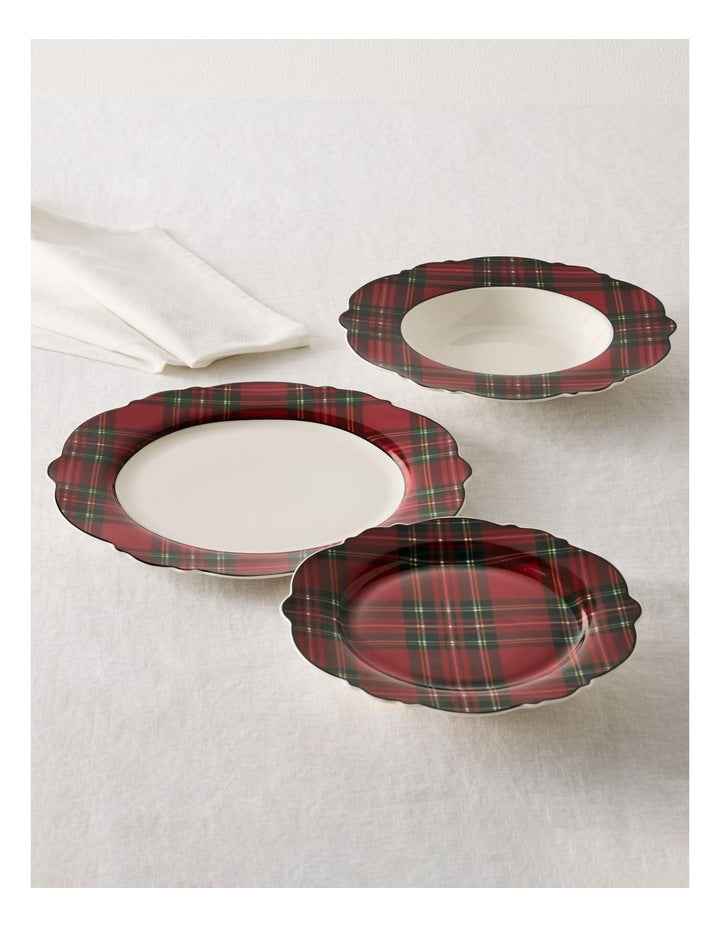 Heirloom Tartan 12pc Dinner Set in Red/White