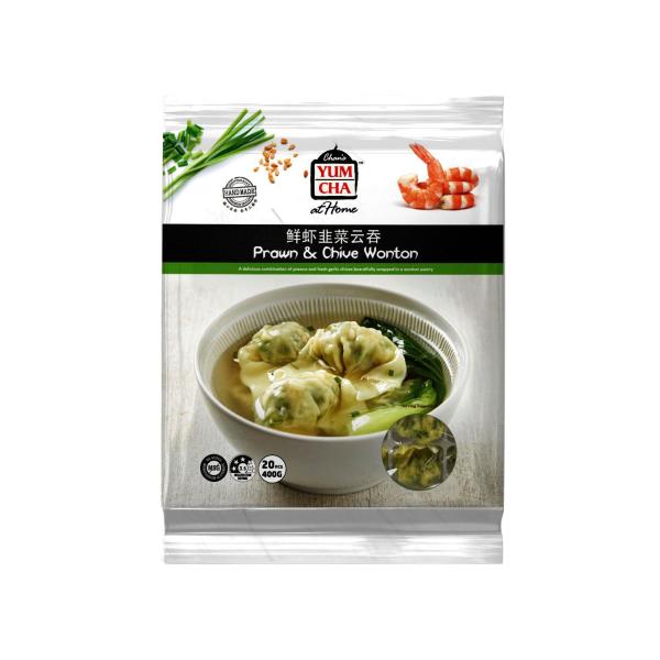 CHAN'S YUM CHA AT HOME PRAWN & CHIVE WONTONS 20 PIECES 400G
