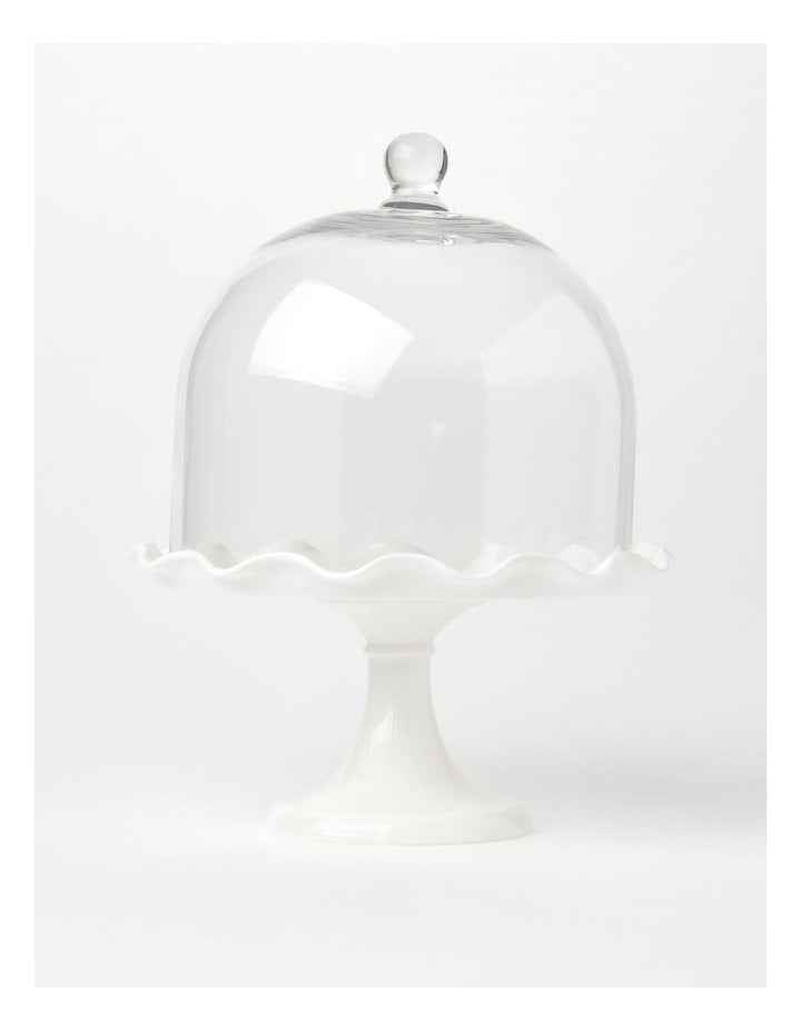 Scalloped Edge Cake Dome and Glass Stand Small