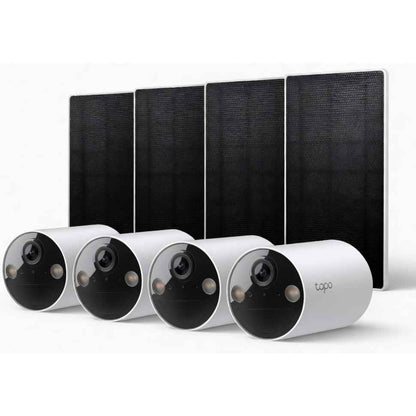 TP-Link Tapo 2K 3MP Smart Wire-Free Security Camera w/Solar Panel [4 Pack]