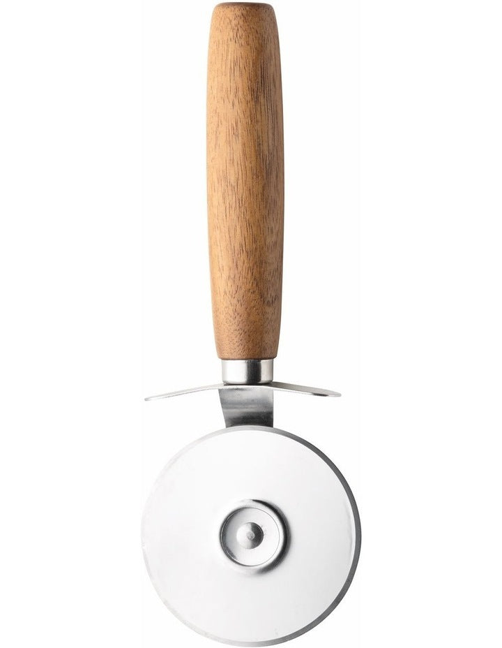 Pizza Serving Board with Cutter in Natural Wood