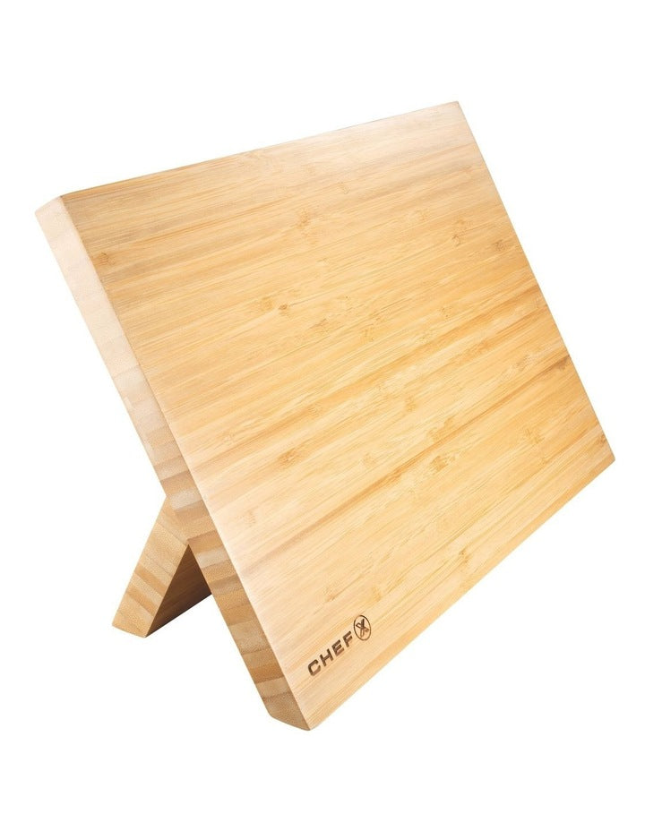 Universal Bamboo Magnetic Knife Stand in Natural Wood