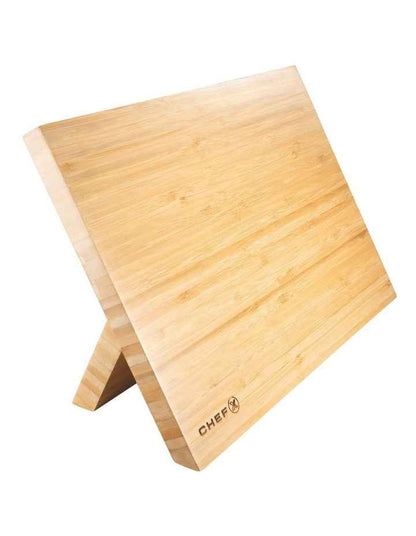 Universal Bamboo Magnetic Knife Stand in Natural Wood