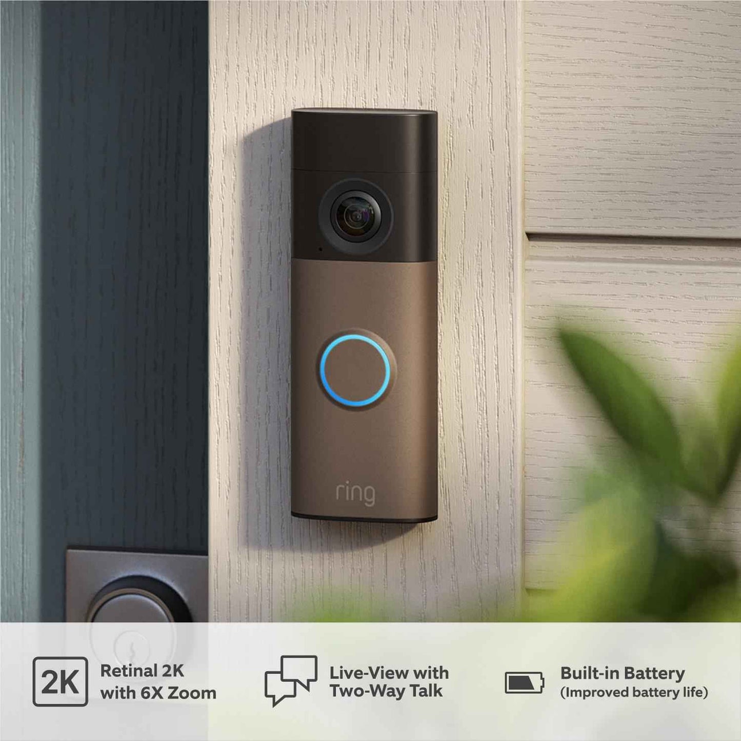 Ring Battery Video Doorbell 2nd Gen (Matte Mocha)