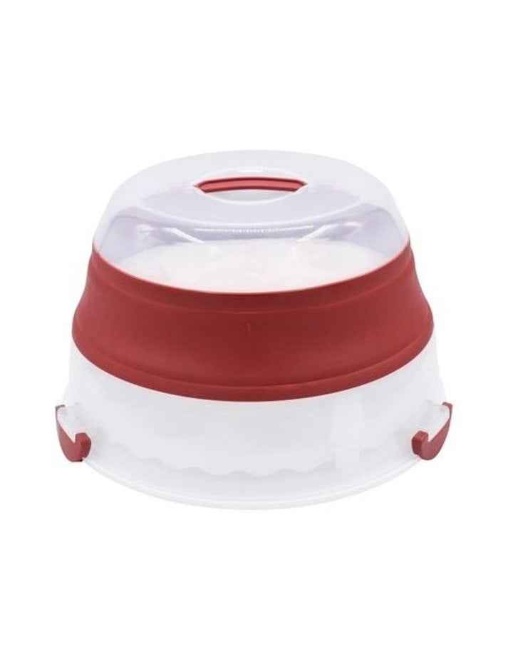 Cake & Cup Cake Carrier in Clear/Red