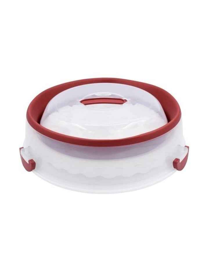 Cake & Cup Cake Carrier in Clear/Red