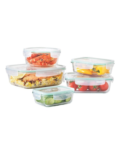 Glass Storage Set 5 Piece in Clear