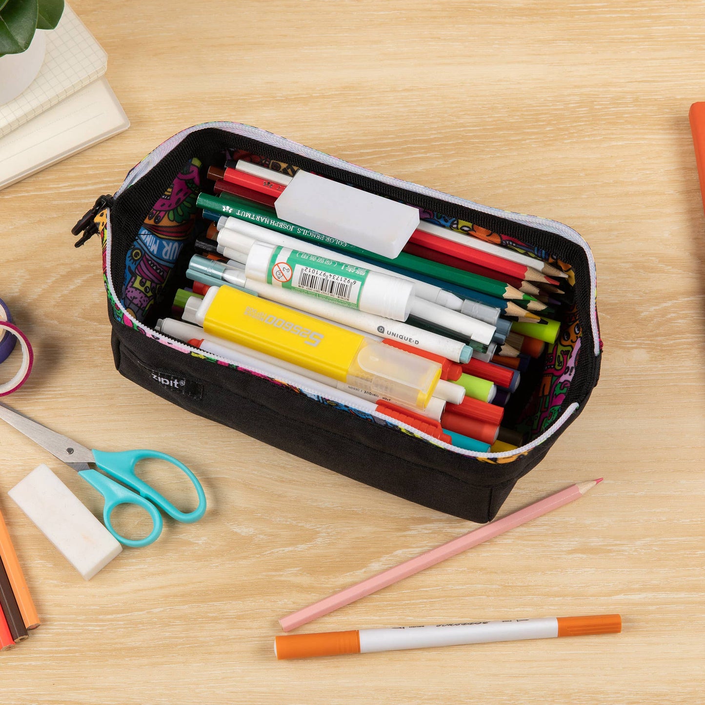 ZIPIT Lenny Pencil Case Stationary Best Seller 3yrs+