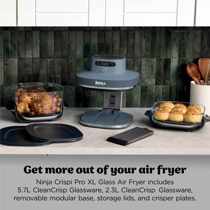 Ninja Crispi Pro 6-in-1 Countertop Glass Air Fryer (Cyberspace)