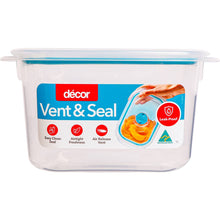 Decor Vent & Seal Container Square Teal 1L
