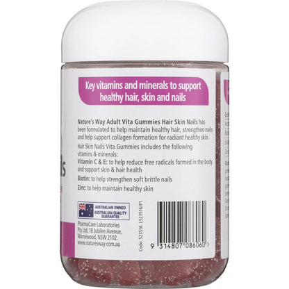 Nature's Way Hair Skin Nails Adult Vita Gummies Berry 150 pack
