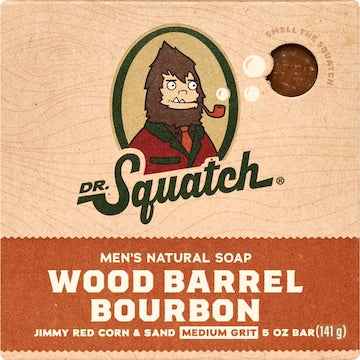 Dr Squatch Men's Natural Soap Bar Wood Barrel Bourbon 141g