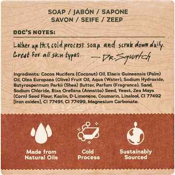 Dr Squatch Men's Natural Soap Bar Wood Barrel Bourbon 141g