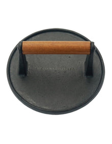 Cast Iron Smash Burger Press in Black