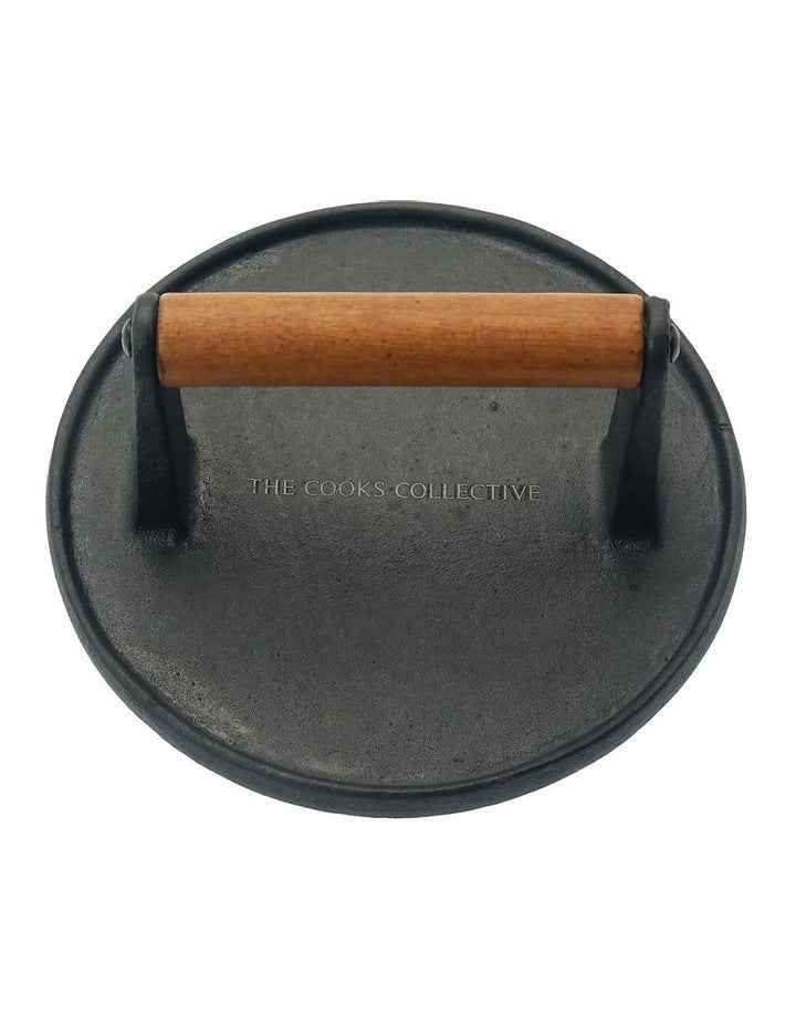 Cast Iron Smash Burger Press in Black