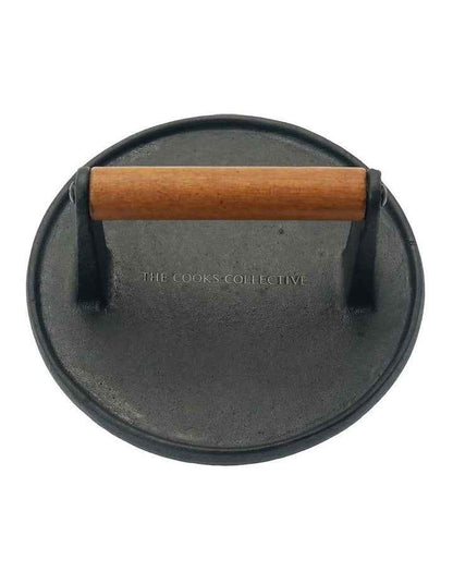 Cast Iron Smash Burger Press in Black