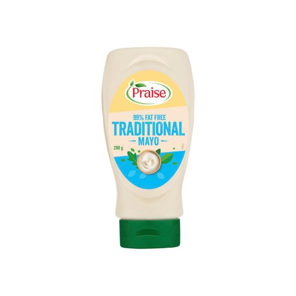 PRAISE SQUEEZE 99% FAT FREE TRADITIONAL MAYO 280G
