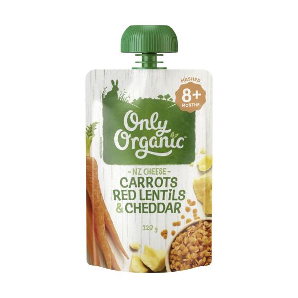 Carrots Red Lentils & Cheddar Baby Food Pouch 8+ Months