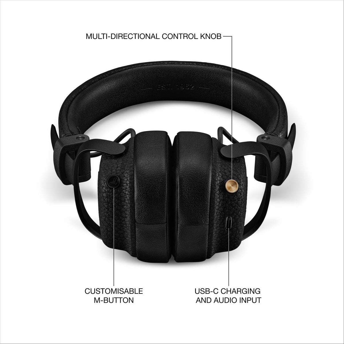 Marshall Milton A.N.C On-Ear Wireless Headphones (Black)