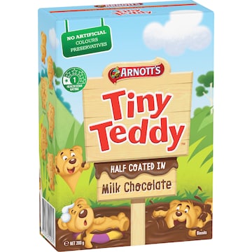 Arnott's Tiny Teddy Chocolate Half Coat Biscuits 200g