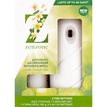 ZenZone Automatic Air Freshener Diffuser & Refill Frangipani each