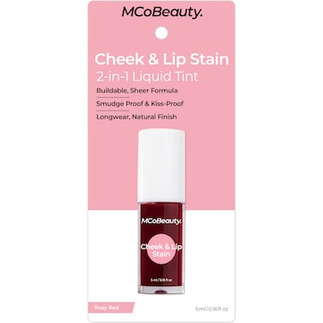 MCoBeauty Cheek & Lip Stain 2-In-1 Liquid Tint Rosy Red 5mL