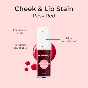 MCoBeauty Cheek & Lip Stain 2-In-1 Liquid Tint Rosy Red 5mL