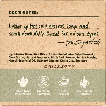 Dr Squatch Men's Natural Soap Bar Birchwood Breeze 141g