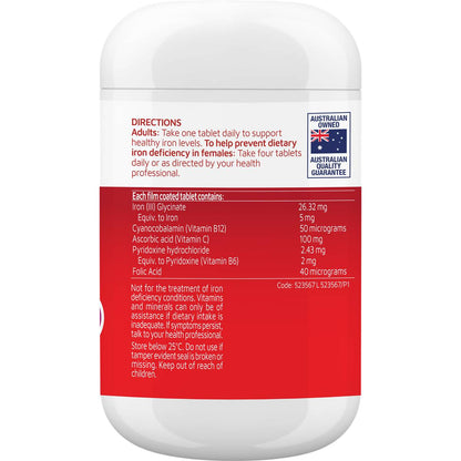 Nature's Way Iron Daily Value Pack Tablets 120 pack