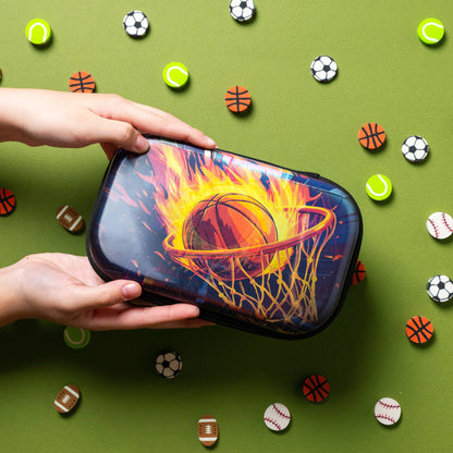 ZIPIT 3D Lenticular Box Pencil Case Basketball Stationary Clearance 3yrs+