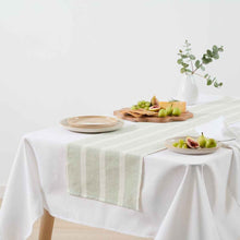 Green Ribbed Table Runner