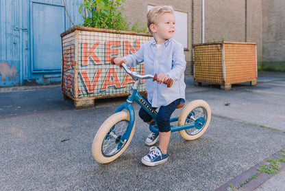 TryBike Trike Vintage BLUE 2 in 1 Balance Bike Kids Toddler Bike Best Seller 18mths-6yrs (Bulky Shipping)
