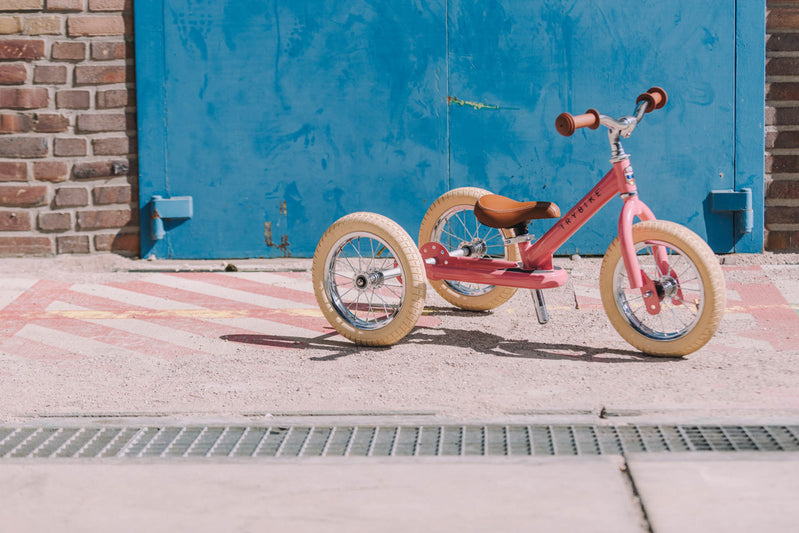 TryBike Trike Vintage PINK 2 in 1 Balance Bike Kids Toddler Bike Best Seller 18mths-6yrs (Bulky Shipping)
