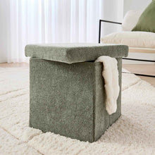 Square Storage Ottoman - Green