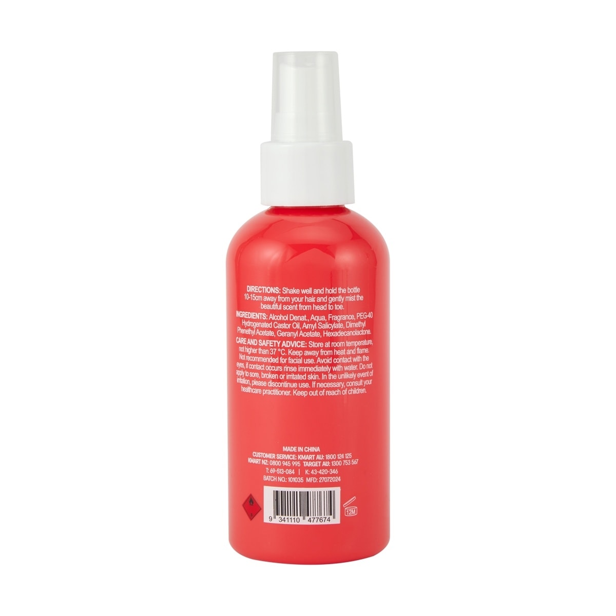 OXX Haircare Cherry Bomb Hair and Body Mist 150ml - Cherry and Raspberry Scented