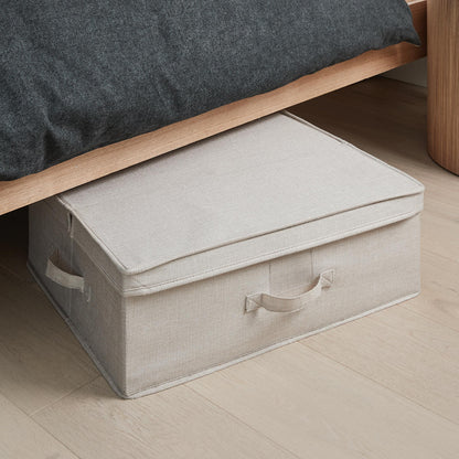 Linen Look Underbed Storage Box - Beige