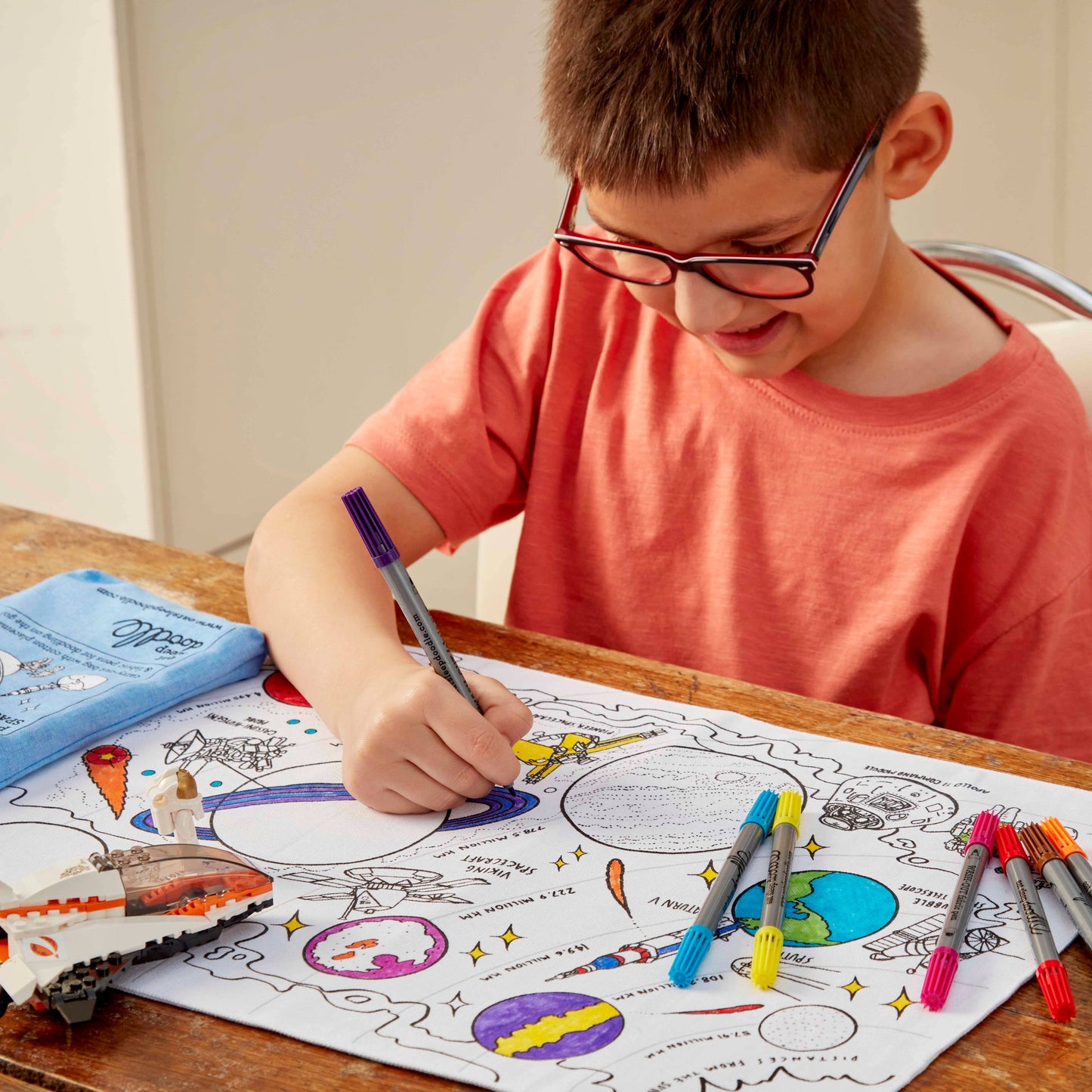 Space Explorer Tablecloth Placemat to Go by Eat Sleep Doodle Art and Craft for Kids Travel Toys 3yrs+