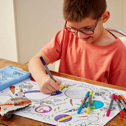 Space Explorer Tablecloth Placemat to Go by Eat Sleep Doodle Art and Craft for Kids Travel Toys 3yrs+