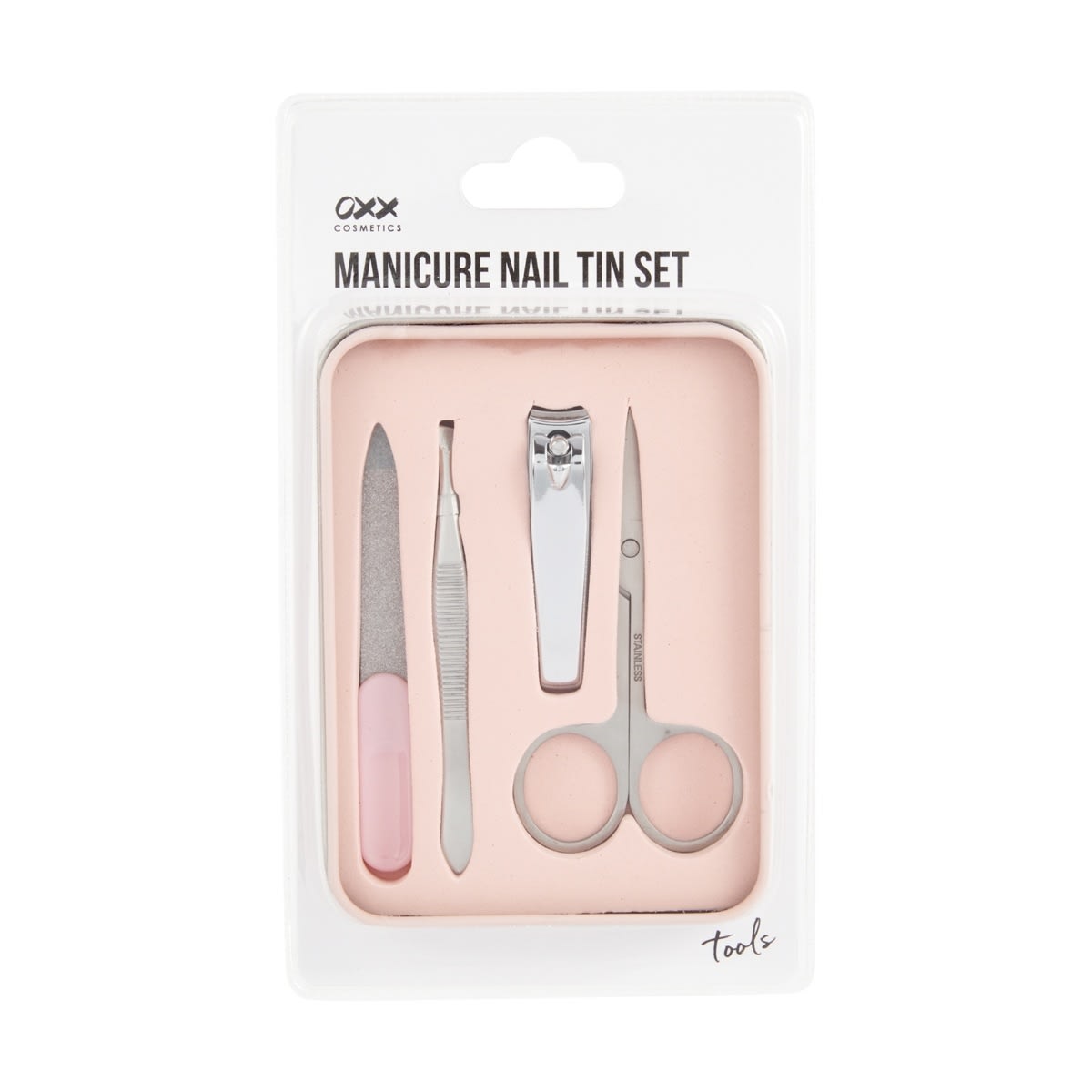 OXX Cosmetics 5 Pack Manicure Nail Tin Set - Pink